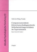 Bild: Computerunterst&uuml;tzte klinisch-psychodiagnostische Selbstbeurteilungsverfahren im &Auml;quivalenztest - Pabst Science Publishers
