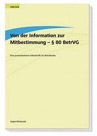 Abbildung von: Von der Information zur Mitbestimmung - § 80 BetrVG - ver.di Bildung + Beratung