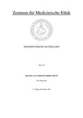 Cover: Ideengeschichtliche Anmerkungen zu einer Ethik des Sterbens - Ruhr-Universit&auml;t Bochum. Zentrum f. Med. Ethik