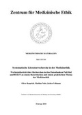 Cover: Systematische Literaturrecherche in der Medizinethik - Ruhr-Universit&auml;t Bochum. Zentrum f. Med. Ethik