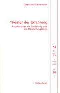 Cover: Theater der Erfahrung - Universit&auml;tsverlag Hildesheim