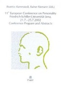 Cover: European Conference on Personality (11.), Friedrich-Schiller-Universit&auml;t Jena; 21.7.-25.7.2002 - Pabst Science Publishers