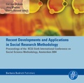Cover: Recent  Developments and Applications in Social Research Methodology - Verlag Barbara Budrich