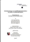 Cover: Abscheidewirkung von Leichtfl&uuml;ssigkeitsabscheidern bei Zufluss von Biodieselprodukten - Verlag der FH M&uuml;nster - Bereichsbibliothek Steinfurt