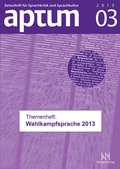 Cover: Aptum, Zeitschrift f&uuml;r Sprachkritik und Sprachkultur 9. Jahrgang, 2013, Heft 3 - Buske, H
