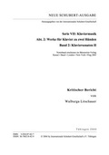 Cover: Neue Schubert-Ausgabe. Kritische Berichte / Werke f&uuml;r Klavier zu zwei H&auml;nden / Klaviersonaten II - Internationale Schubert-Gesellschaft