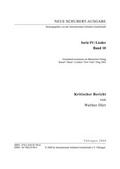 Cover: Neue Schubert-Ausgabe. Kritische Berichte / Lieder 10 - Internationale Schubert-Gesellschaft