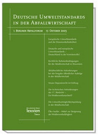 Abbildung von: Deutsche Umweltstandards in der Abfallwirtschaft - Lexxion Verlagsgesellschaft