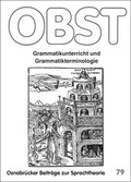 Cover: Grammatikunterricht und Grammatikterminologie - Universit&auml;tsverlag Rhein-Ruhr