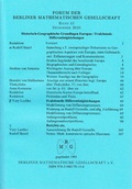 Cover: Forum der Berliner Mathematischen Gesellschaft / 1.: Historisch-Geographische Grundlagen Europas; 2.: Fraktionale Differentialgleichungen - Berliner Mathematische Gesellschaft e.V. c/oFreie Universit&auml;t Berlin Sekretariat Prof. Polthier