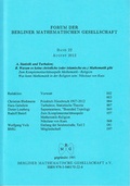 Cover: Forum der Berliner Mathematischen Gesellschaft / A. Warum es keine christliche (oder islamische etc.) Mathematik gibt", B. Statistik und Turbulenz - Berliner Mathematische Gesellschaft e.V. c/oFreie Universit&auml;t Berlin Sekretariat Prof. Polthier