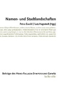 Cover: Namen- und Stadtlandschaften - belleville