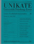 Cover: Unikate 38: Geistes-/Gesellschaftswissenschaften - Universit&auml;t Duisburg - Essen SSC