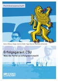 Cover: Erfolgsgarant CSU - ScienceFactory