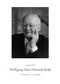 Cover: Gedenkschrift Wolfgang Hans Heinrich Bode - Trochos