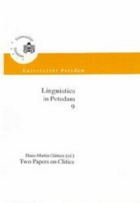 Enlarge image Cover: Two Papers on Clitics - Universitätsverlag Potsdam