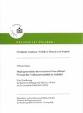 Cover: Machtpotentiale im vereinten Deutschland - Prinzip der Volkssouver&auml;nit&auml;t? - Universit&auml;tsverlag Potsdam