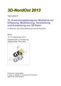 Cover: 3D-NordOst 2013 - Gesellschaft z. F&ouml;rderung angewandter Informatik