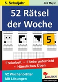 Cover: 52 R&auml;tsel der Woche / Klasse 5 - KOHL VERLAG Der Verlag mit dem Baum