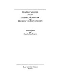 Cover: Der Briefwechsel zwischen Reinhold Schneider und Heinrich von Schweinichen - Schuster, Ralf, Dr.