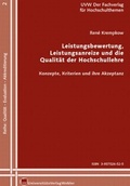 Cover: Leistungsbewertung, Leistungsanreize und die Qualit&auml;t der Hochschullehre - UVW Universit&auml;tsVerlagWebler GmbH