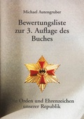 Cover: Bewertungsliste zur 3. Auflage des Buches "Die Orden und Ehrenzeichen unserer Republik" - Phaleristischer Verlag