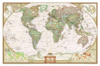 Abbildung von: National Geographic Weltkarte auf Kork-Pinnwand in Englisch, 90x60cm - INTERKART Landkarten & Globen