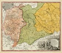 Abbildung von: Historische Karte: Burgen-, Ritter- und Klösterkarte Thüringen, Sachsen und Obersachsen 1000-1400. Tab. III - 1732 (Plano) - Verlag Rockstuhl