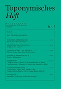Cover: Toponymisches Heft 1 - Fant&ocirc;me Verlag