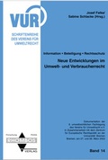 Cover: Neue Entwicklungen im Umwelt- und Verbraucherrecht - Rhombos-Verlag