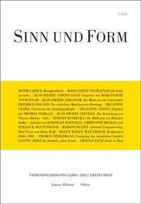 Enlarge image Cover: Sinn und Form 1/2012 - SINN und FORM