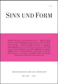 Cover: Sinn und Form 2/2012 - SINN und FORM