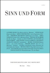 Enlarge image Cover: Sinn und Form 3/2012 - SINN und FORM