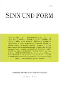 Enlarge image Cover: Sinn und Form 4/2012 - SINN und FORM