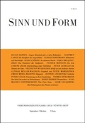 Cover: Sinn und Form 5/2012 - SINN und FORM