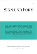 Cover: Sinn und Form 6/2012 - SINN und FORM