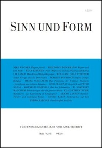 Enlarge image Cover: Sinn und Form 2/2013 - SINN und FORM