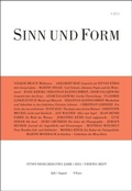 Cover: Sinn und Form 4/2013 - SINN und FORM