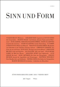 Enlarge image Cover: Sinn und Form 4/2013 - SINN und FORM
