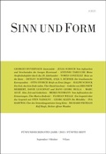 Cover: Sinn und Form 5/2013 - SINN und FORM