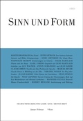 Cover: Sinn und Form 1/2014 - SINN und FORM