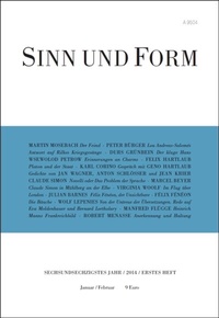Enlarge image Cover: Sinn und Form 1/2014 - SINN und FORM