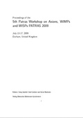 Cover: Proceedings of the 5th Patras Workshop on Axions, WIMPs and WISPs - Deutsches Elektronen-Synchrotron