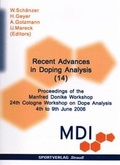 Cover: Recent Advances in Doping Analysis (14) - Sportverlag Strau&szlig;