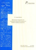 Cover: Mechanical integrators for constrained dynamical systems in flexible multibody dynamics - RPTU Rheinland-Pf&auml;lzische Technische Universit&auml;t Kaiserslautern Landau
