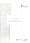 Cover: Analysis and computation of solid interfaces on the meso scale - RPTU Rheinland-Pf&auml;lzische Technische Universit&auml;t Kaiserslautern Landau