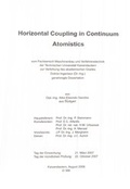 Cover: Horizontal coupling in continuum atomistics - RPTU Rheinland-Pf&auml;lzische Technische Universit&auml;t Kaiserslautern Landau