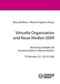 Cover: Virtuelle Organisation und Neue Medien 2009 - TUDpress Verlag der Wissenschaften Dresden