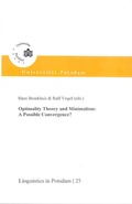 Cover: Optimality theory and minimalism - Universit&auml;tsverlag Potsdam