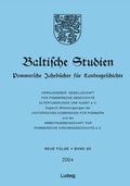Cover: Baltische Studien, Pommersche Jahrb&uuml;cher f&uuml;r Landesgeschichte. Neue Folge Band 90 (2004), Band 136 der Gesamtreihe. - Verlag Ludwig